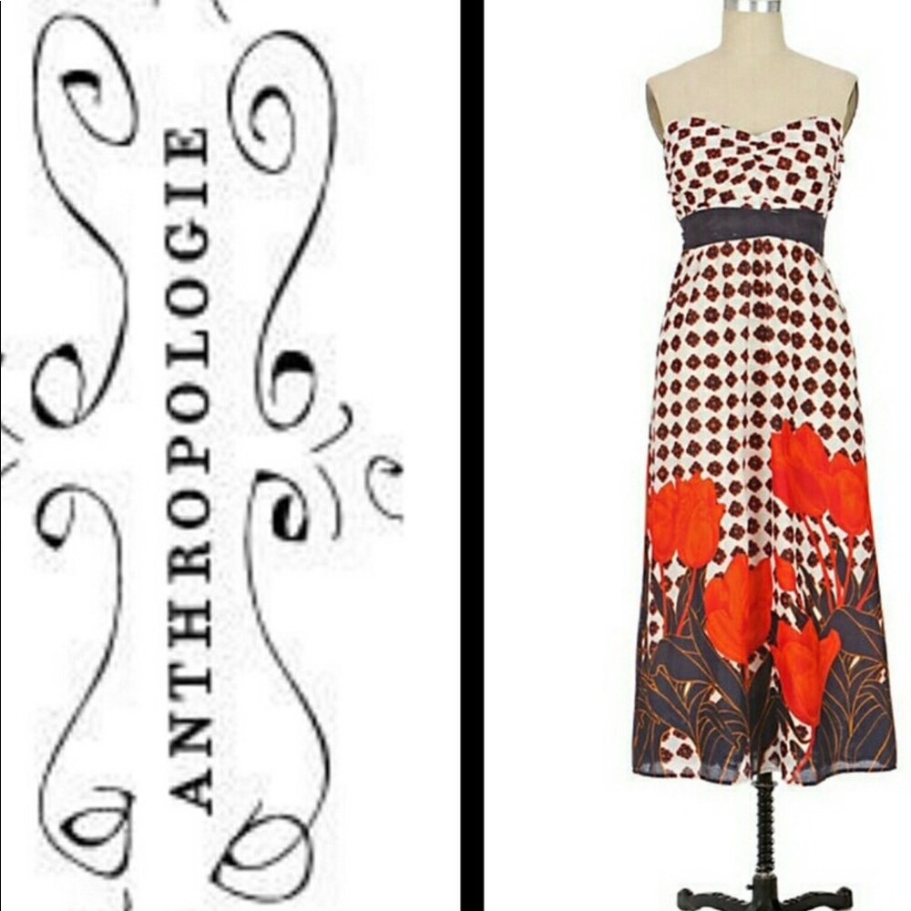 Strapless Anthropologie Maeve Summer Maxi Dress